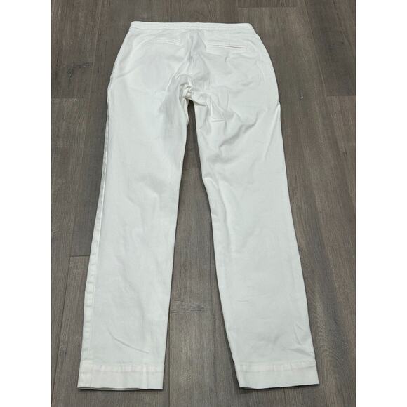 ATM Women's Mid Rise Slim Cropped Twill Ankle Pants AW9344-RAZ in Chalk Size 2 - Picture 4 of 11